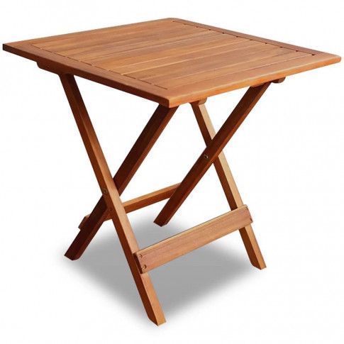 Zdjęcie produktu Brązowy drewniany stolik ogrodowy - Caden.