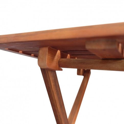 Szczegółowe zdjęcie nr 4 produktu Brązowy drewniany stolik ogrodowy - Caden