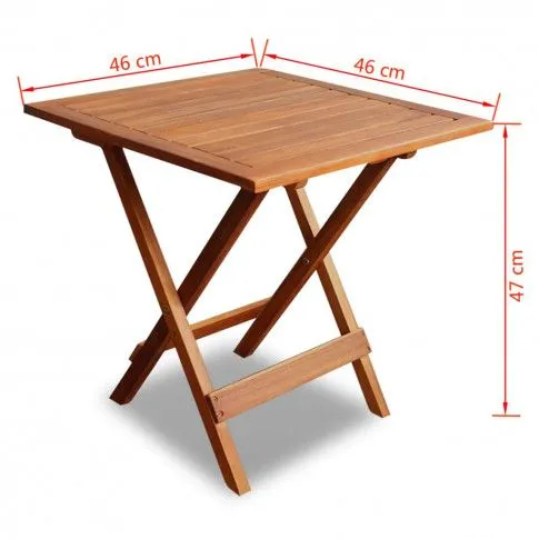 Szczegółowe zdjęcie nr 7 produktu Brązowy drewniany stolik ogrodowy - Caden