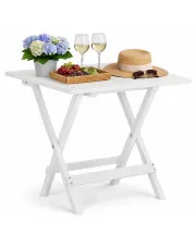 Biały drewniany stolik ogrodowy - Besta w sklepie Edinos.pl