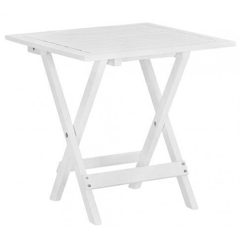 Zdjęcie produktu Biały drewniany stolik ogrodowy - Caden.
