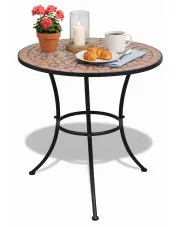 Okrągły stolik ogrodowy ceramiczny terakota - Osmo w sklepie Edinos.pl