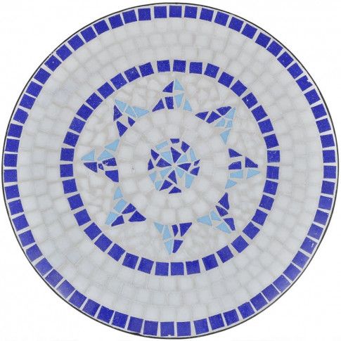 Szczegółowe zdjęcie nr 6 produktu Stolik ogrodowy ceramiczny Valen – niebiesko-biały