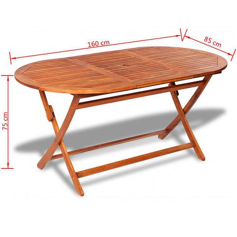 Fotografia Składany stół ogrodowy Endela - drewno akacjowe z kategorii Stoły ogrodowe