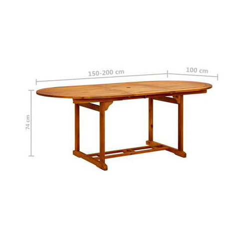 Szczegółowe zdjęcie nr 6 produktu Rozkładany stół ogrodowy Rencontrer - lite drewno akacjowe