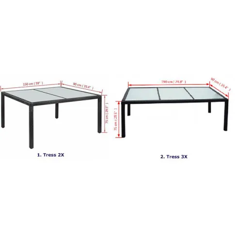 Szczegółowe zdjęcie nr 4 produktu Czarny stół ogrodowy - Tress 2X