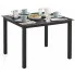 Zdjęcie produktu Czarny kwadratowy stół ogrodowy ze szklanym blatem - Ulefok.
