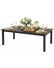 Stół ogrodowy ze szklanym blatem Ulefok 3Q - czarny w sklepie Edinos.pl