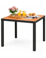 Brązowy kwadratowy stół ogrodowy - Maron w sklepie Edinos.pl