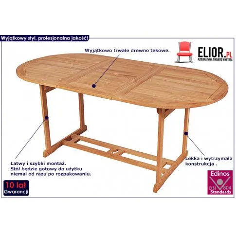 Szczegółowe zdjęcie nr 7 produktu Stół ogrodowy Solar 2X - lite drewno tekowe