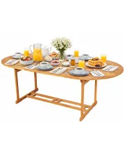 Stół ogrodowy z litego drewna tekowego - Solar 2X w sklepie Edinos.pl