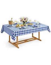 Brązowy stół ogrodowy z litego drewna tekowego - Solar w sklepie Edinos.pl