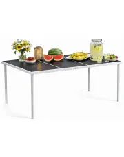 Czarno-szary prostokątny stół ogrodowy - Irello 2X w sklepie Edinos.pl