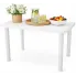 Biały stół do ogrodu z otworem na parasol - Modero