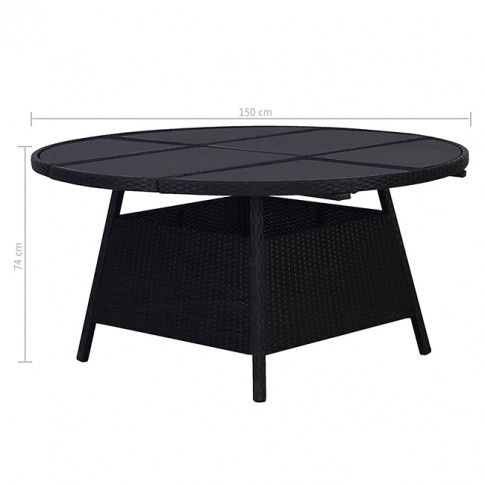 Fotografia Czarujący okrągły stół ogrodowy Viza 2Q - czarny z kategorii Stoły, krzesła, ławki