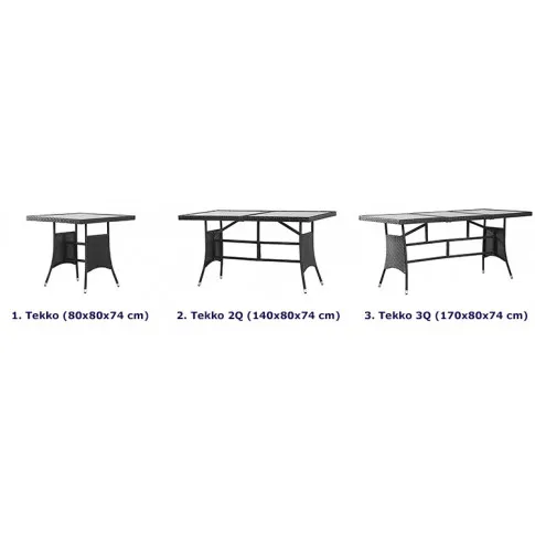 Rozmiary stołu Tekko