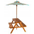 Drewniany stolik piknikowy z parasolem Talis