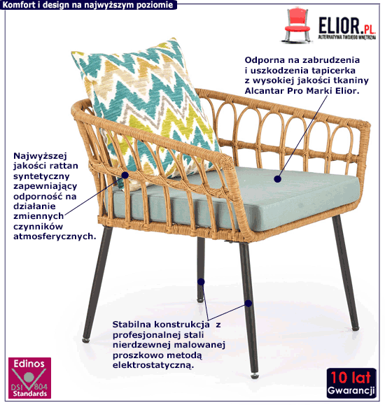 Tapicerowane krzesło Malika popiel