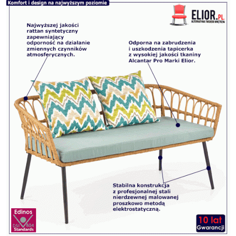 Fotografia Rattanowa sofa ogrodowa Tarkin 3X-wielobarwna z kategorii Krzesła ogrodowe