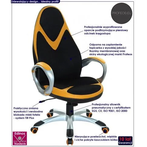 Fotografia Fotel obrotowy Loko - czarny z kategorii Fotele obrotowe