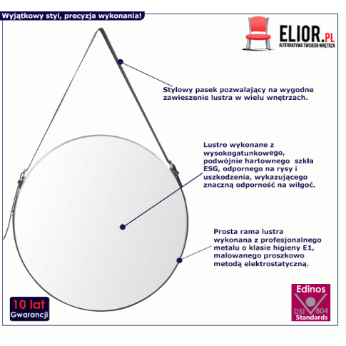 Fotografia Okrągłe lustro Lime - czarne z kategorii Łazienka