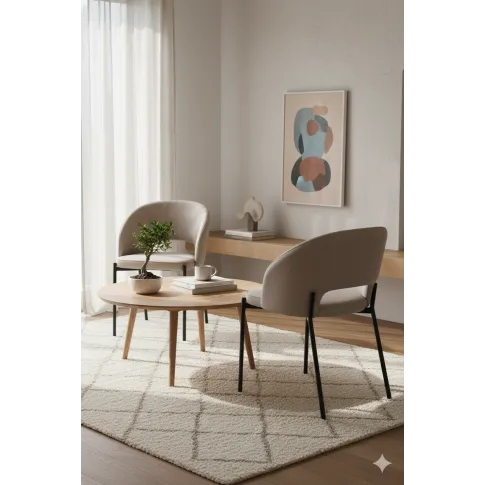 Szczegółowe zdjęcie nr 6 produktu Beżowe krzesło tapicerowane - Ukrex