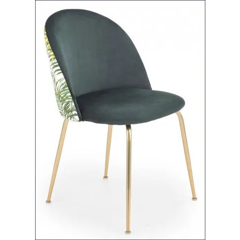 Zdjęcie zielone tapicerowane krzesło w stylu glamour Sollo - sklep Edinos.pl