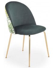 Tapicerowane krzesło w stylu glamour Sollo - zielone w sklepie Edinos.pl