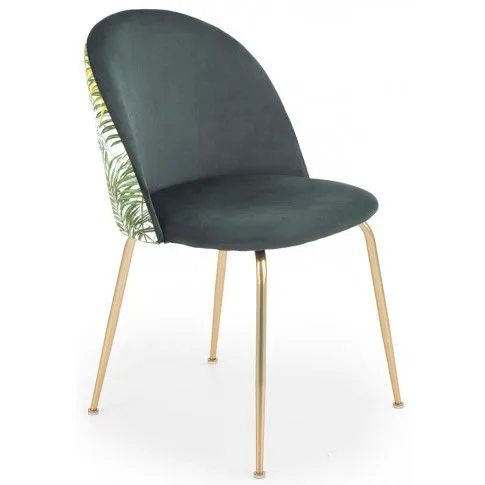 Zdjęcie produktu Tapicerowane krzesło w stylu glamour Sollo - zielone.