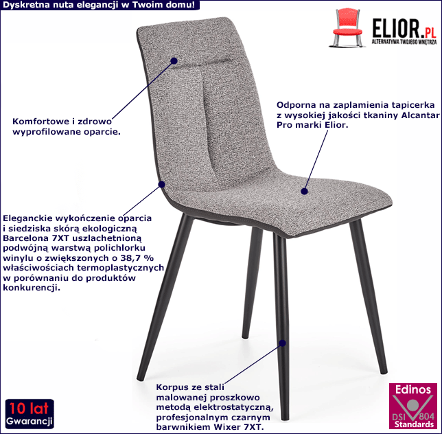 Popielate krzesło Giso.