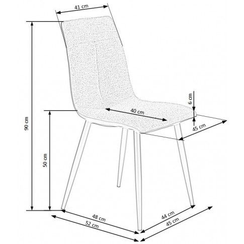 Szczegółowe zdjęcie nr 4 produktu Nowoczesne krzesło tapicerowane Ottawa - jasny popiel