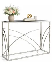 Srebrna szklana konsola glamour - Goldea 4X w sklepie Edinos.pl