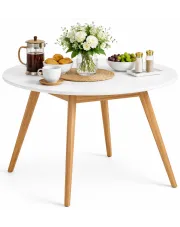 Biały skandynawski okrągły stół rozkładany - Dev w sklepie Edinos.pl