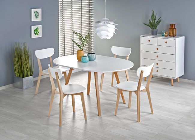 Produkt Okrągły rozkładany stół z 4 krzesłami - Merolo