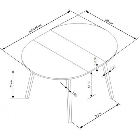 Szczegółowe zdjęcie nr 4 produktu Skandynawski okrągły stół rozkładany Merol - biały
