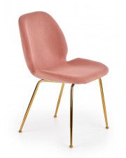 Tapicerowane krzesło w stylu glamour Divine - Różowe w sklepie Edinos.pl
