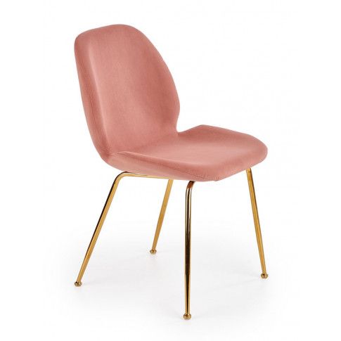 Zdjęcie produktu Tapicerowane krzesło w stylu glamour Divine - Różowe.