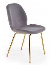 Tapicerowane krzesło w stylu glamour Divine - Popielate w sklepie Edinos.pl