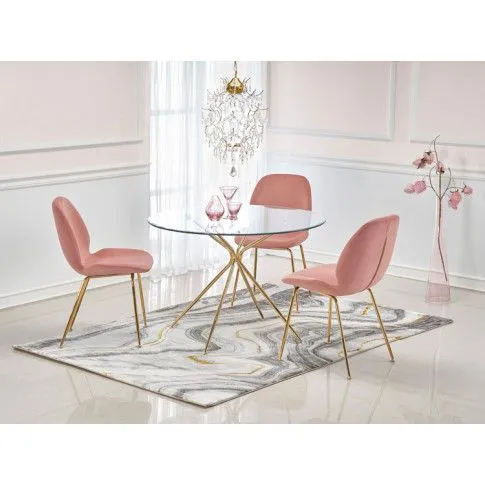 Szczegółowe zdjęcie nr 5 produktu Popielate tapicerowane krzesło w stylu glamour - Divine