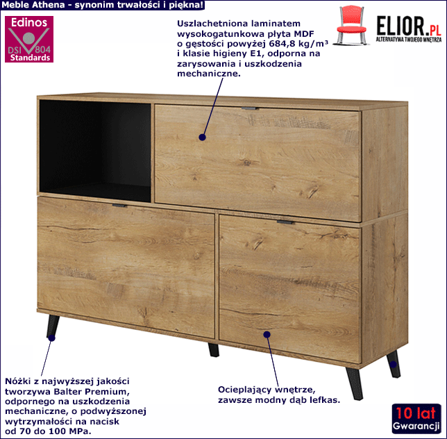 Komoda do salonu Morivo 2X - dąb lefkas.