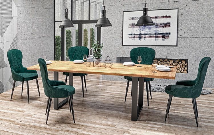 Produkt Drewniany stół w stylu loft do salonu Berkel 2X 120 XL - dąb - zdjęcie numer 2