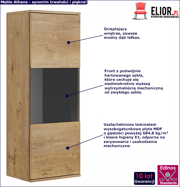 Witryna do salonu Zerlox 5X - dąb lefkas.