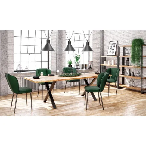 Szczegółowe zdjęcie nr 4 produktu Loftowy stół do salonu Simox 3X 120 - dąb