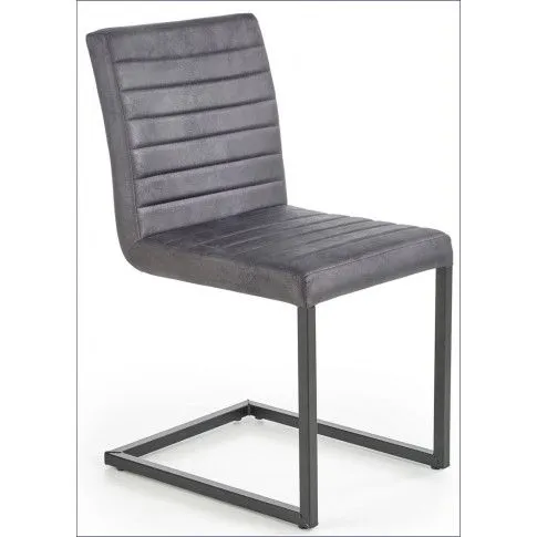 Zdjęcie popielate krzesło do jadalni na płozach Alemris | Edinos.pl