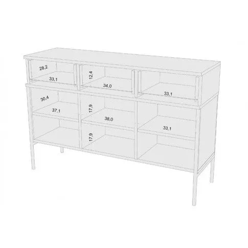 Szczegółowe zdjęcie nr 9 produktu Komoda na metalowych nóżkach w stylu glamour Marly 3X - Granat