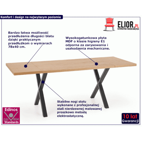 Fotografia Stół rozkładany do salonu Karix 3X 120 XL - dąb z kategorii Stoły