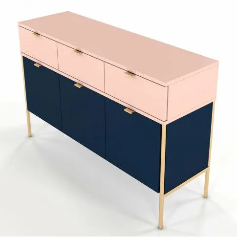 Zdjęcie granatowo różowa komoda glamour Marly 3X | Edinos.pl