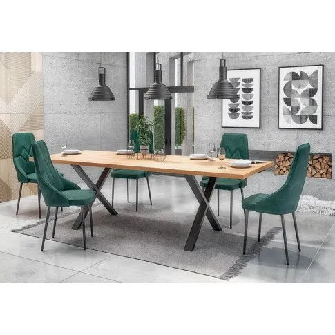 Szczegółowe zdjęcie nr 4 produktu Industrialny stół do jadalni i salonu Karix 3X 160 - dąb