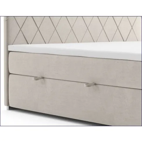Zdjęcie dwuosobowe pikowane łóżko boxspring Ahus 160x200 | Edinos.pl