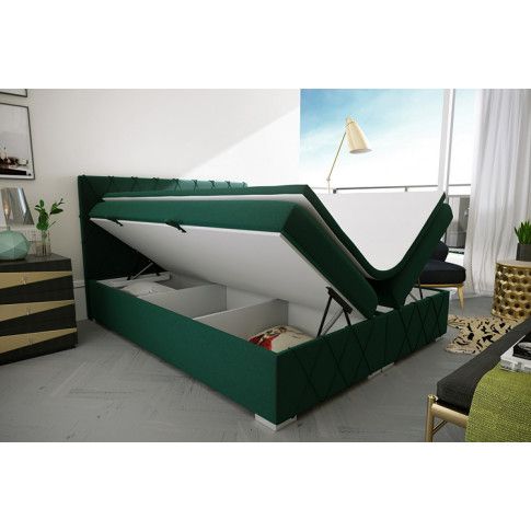Szczegółowe zdjęcie nr 10 produktu Pikowane łóżko kontynentalne Elise 180x200 - 32 kolory